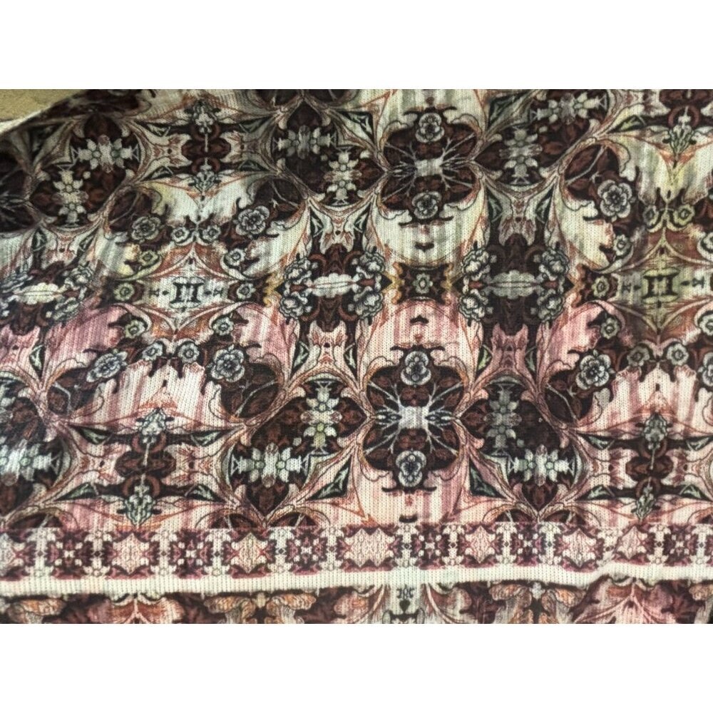 World Unity XL Multi-color Eastern Print Tunic Top Studded Asymmetrical Boho - Picture 11 of 14